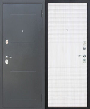 Купить двери входные металлические Гарда муар 10 мм Белый ясень.